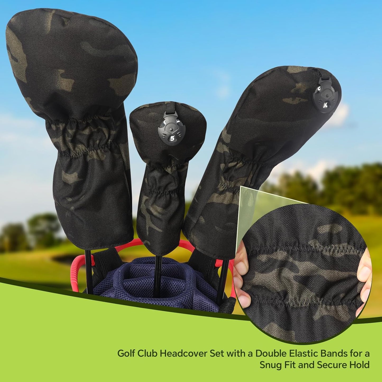 Golf Head Covers for Golf Clubs, PU Leather Vintage Design Ladies Golf Club Driver Headcover Set with Numbered for 1 2 3 4 5 6 7 X Ut/Hybrid/Fairway Wood