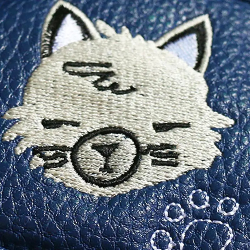 9 Pcs Portable Golf Club Headcovers Cute Cartoon Cat Pattern PU Waterproof Fairway Hybrid Putter Cover Set Vintage