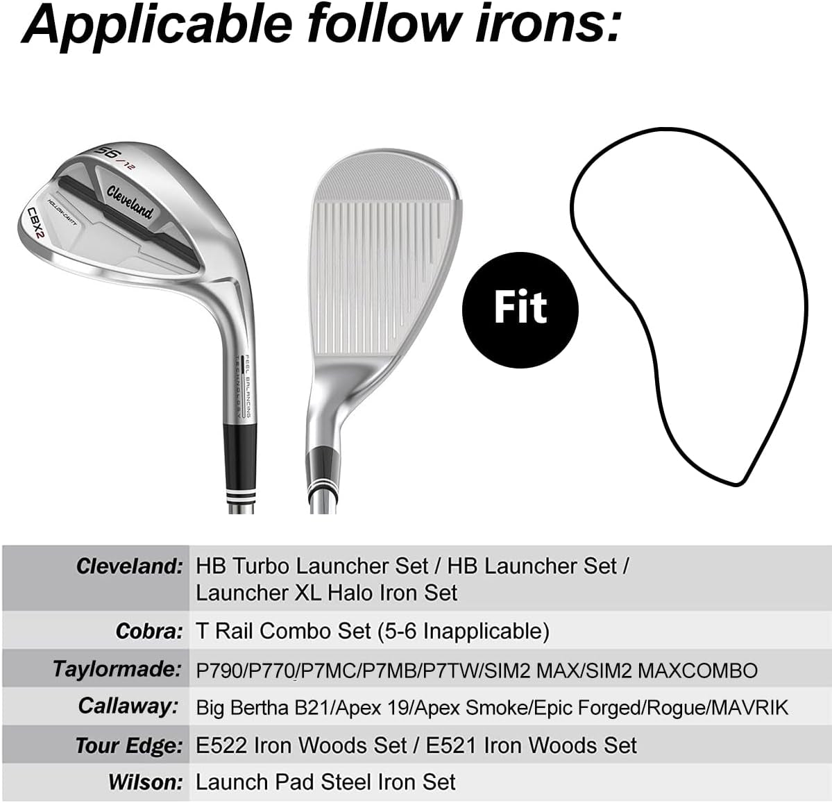 Montale Golf Iron Covers 10Pcs, Golf Iron Head Covers Leather Golf Iron Covers Set Colorful Golf Iron Headcovers,Golf Club Head Covers for Iron Customize & Non-Customiz